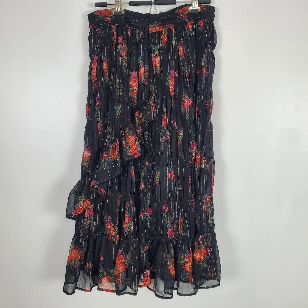 Topshop NWT floral metallic print skirt - Picture 2 of 6